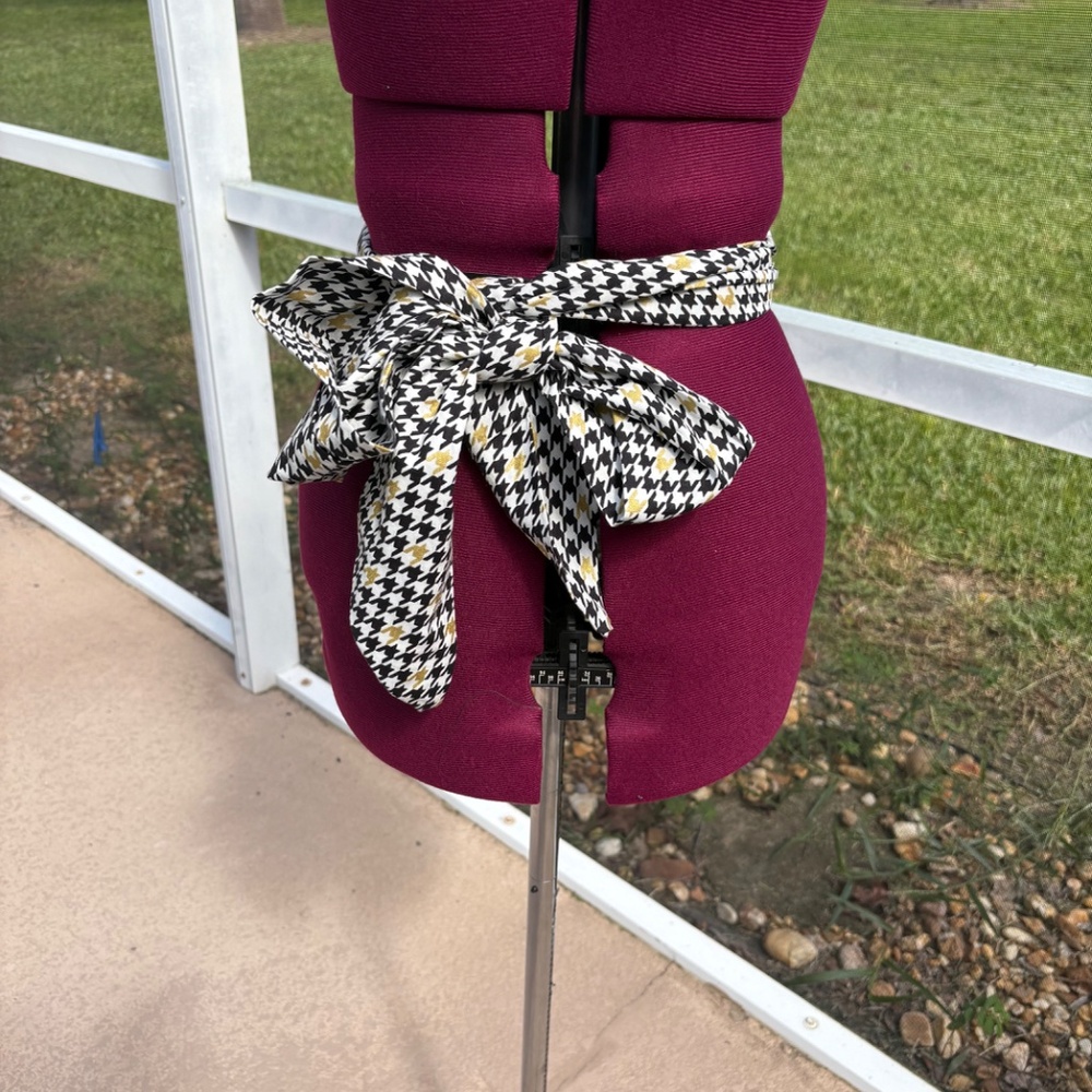 Houndstooth University of Alabama Sash Belt Tie Waist 78" Long New